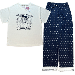 睡衣女款2025新款夏季短袖蝴蝶结女孩纯棉薄款长裤套装家居服夏款