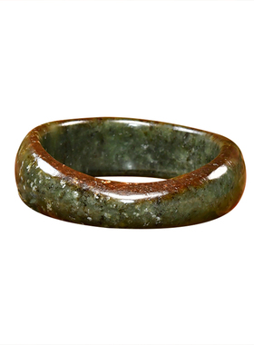 和田玉青玉随形籽料满皮手镯