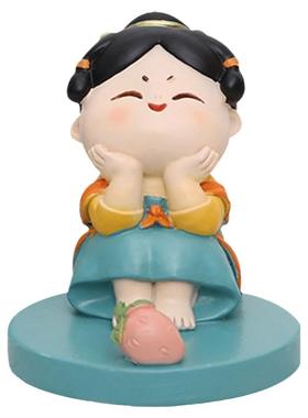 甜美仕女手机支架桌面小摆件