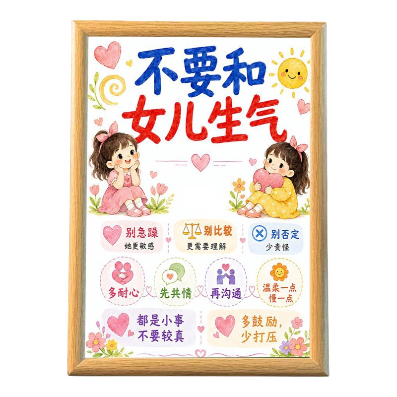 亲子关系情绪稳定治愈系装饰相框