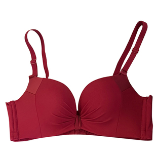 红色本命年内衣一套装女小胸聚拢龙年舒适聚拢结婚安可拉红文胸罩