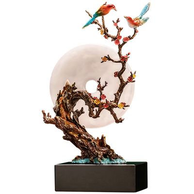 全铜喜上眉梢客厅中式艺术品摆件