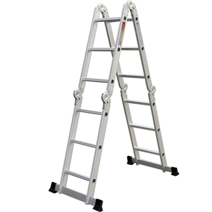 多功能折叠梯子铝合金加厚家用人字梯阁楼升降伸缩四折装修工程梯