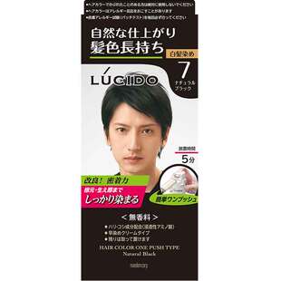 日本原装本土版Lucido伦士度男士按压式染发膏剂遮白发一梳自然黑