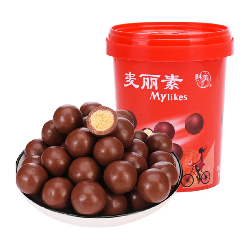 梁丰麦丽素72g桶装童年怀旧麦芽脆芯巧克力豆休闲儿童零食