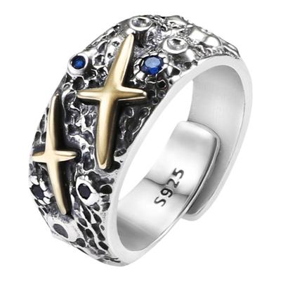 GRGR纯银星空蓝锆石戒指