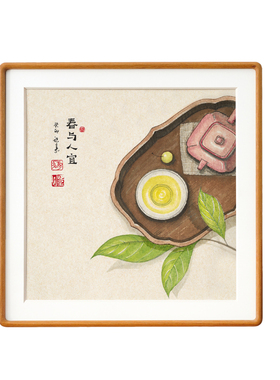 方形茶室三联画望山小书房作品