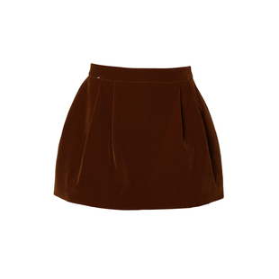 DPLAY2026年春季新款棕色半身裙女半裙A字裙好看气质独特短款裙子