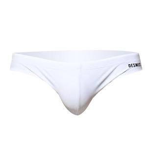 desmiit 男士低腰三角泳裤白色紧身性感高弹专业游泳裤泡温泉短裤