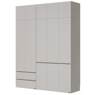 全友家居现代简约ENF级分段式组合衣柜卧室成品挂衣柜子带感应灯