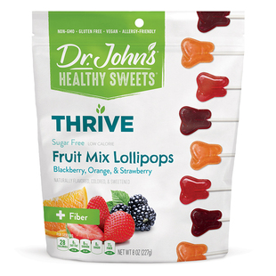 drjohns约翰博士无糖棒棒糖不伤牙零食活力水果口味棒棒糖227g