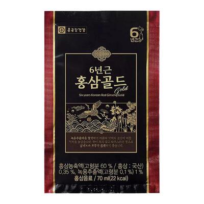 韩国直邮钟根堂6年根高丽红参液滋补品人参营养70ml*30包*2盒礼盒