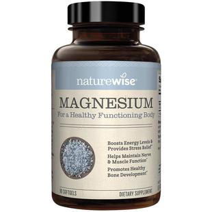 Naturewise海洋镁元素补镁片镁补充剂非甘氨苏糖酸锌钾钙镁锌