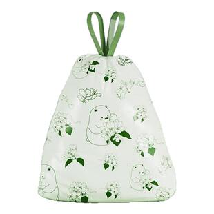 山茶花垃圾袋大号加厚抽绳塑料袋家用高韧性香薰厨房除异味塑料袋