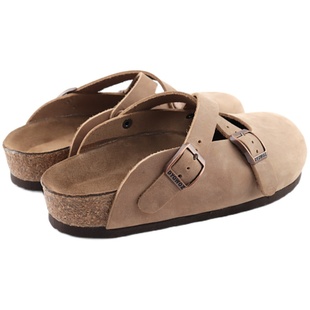 DYOWOZ/东园物作包头鞋真皮日系交叉玛丽珍鞋森系复古休闲勃肯鞋