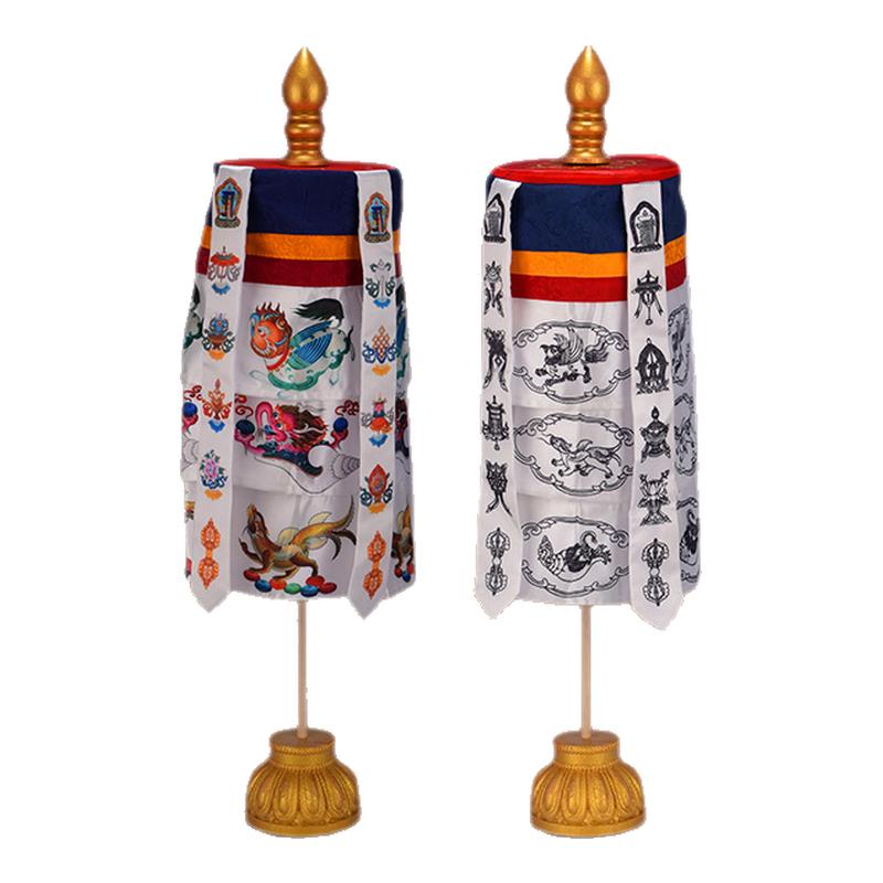 藏式佛堂装饰帷幔彩色花纹胜利幢