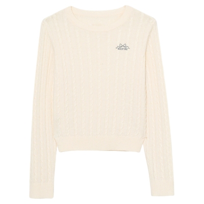 【商场同款】诗凡黎圆领绞花套头针织衫2024冬新款外搭3FA332911R