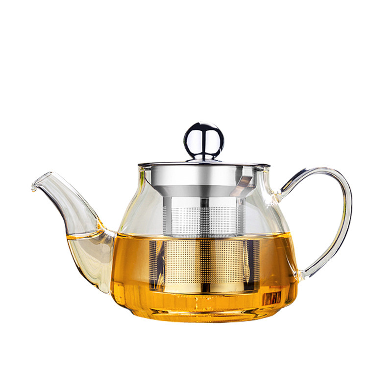 耐热玻璃茶壶不锈钢四方加厚套装