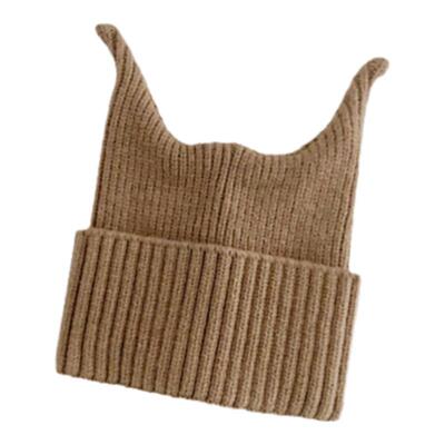 针织纯色儿童套头帽保暖毛线帽子