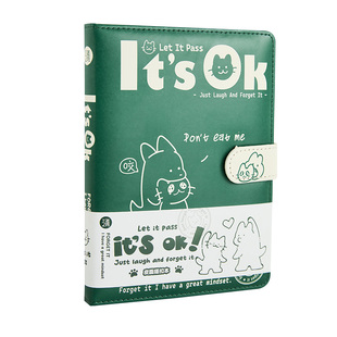 三年二班动物日记本笔记本子高颜值手账本手帐本可爱女孩记事本2024皮面磁扣本小学生初中生b5加厚横线记录本