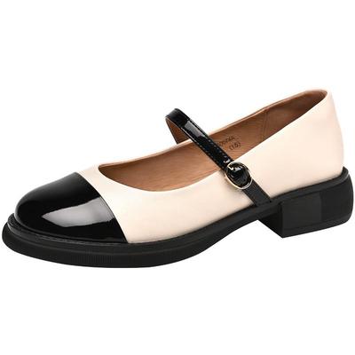 金猴玛丽珍平底圆头小香风女鞋