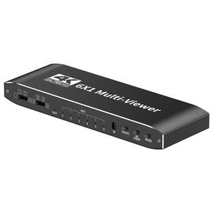 优联分屏器hdmi6进1出切换器六进一出无缝切换器4K画面分割器6口分屏机共用显示器dnf问道搬砖转换器