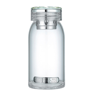 诺岩玻璃水杯单层大容量男士家用杯子便携高档透明带盖耐高温茶杯