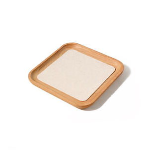 实木首饰放置盘陈列戒指项链展示盘麻布饰品拍摄道具木质首饰托盘