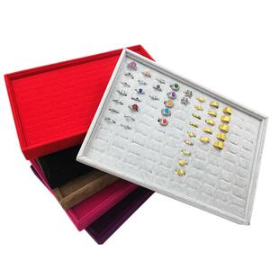 绒布首饰盘 戒指展示收纳盒  珠宝首饰展示道具戒指托盘