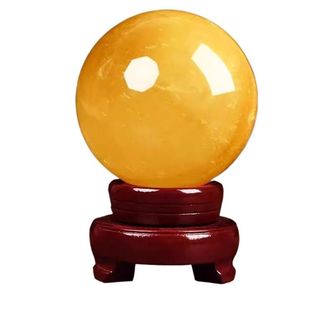 天然黄色原矿球水晶伴生方解石厨房客厅玄关办公室送矿石玉石晶体