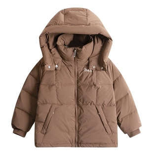 男童冬季韩系短款加厚羽绒服2025新款中大儿童冬装防风免洗外套潮