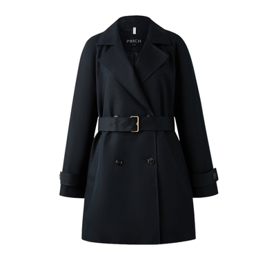 【无氟防水】PRICH时尚英伦风收腰风衣春季中长款外套女