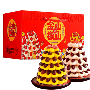 马年春节年货礼盒枣塔山东特产过年上供花饽饽步步糕送礼品走亲戚