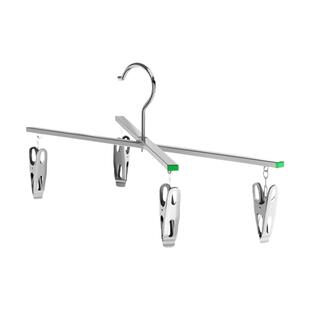 十字不锈钢晒裤架多功能加厚家用晾晒折叠衣架裤夹凉牛仔裤衣服架