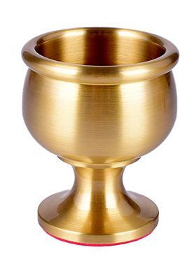 纯铜拉丝高脚供杯仿古供佛圣水净水杯家用关公财神关公铜酒杯茶杯
