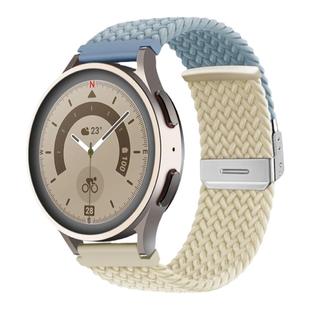 适用三星GalaxyWatch6/5/4 pro拼色尼龙编织classic 42/46表带40/44mm男女samsung Gear S3替换active2腕带