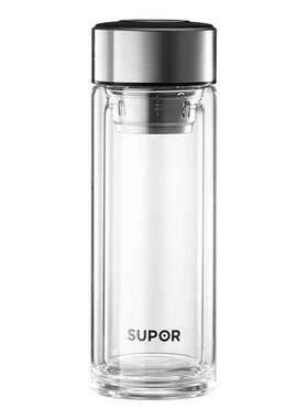 苏泊尔玻璃杯男款双层隔热大容量