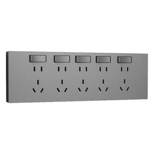 多功能扩展插座带开关面板多孔一转多墙壁插排智能排插排接拖线板