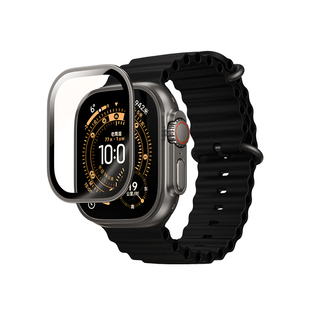 绿联适用iwatch ultra3/2钢化膜苹果新款手表ultra3边框applewatch壳膜一体第三/二代全包覆盖全屏幕保护贴膜