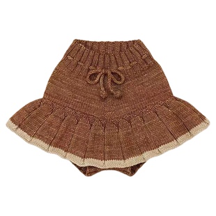 英伦风女宝宝针织裙裤半身裙女童百褶短裙春秋冬MP羊绒棉纯色复古