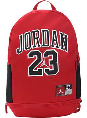 Jordan正品大标双肩包耐克红色学生书包大容量运动包休闲包AJ背包
