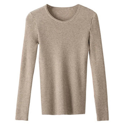 百搭圆领修身针织打底衫毛衣女士