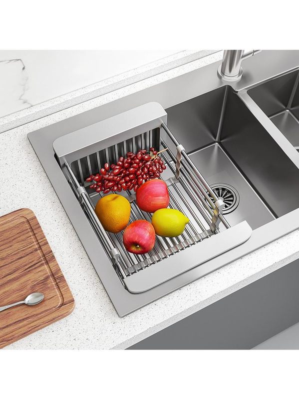 Kitchen Sink Drying Dish Rack Cup Holder Organizer Roll Stai