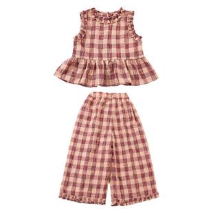 女童夏装套装2026新款韩版儿童衣服洋气时髦女宝宝夏季背心两件套