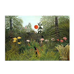 日暮丛林亨利卢梭欧式复古小众艺术装饰画客厅卧室书房办公室挂画