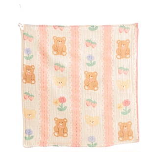 乖乖小熊儿童洗脸方巾纯棉六层纱布a类柔软儿童毛巾全棉方巾吸水