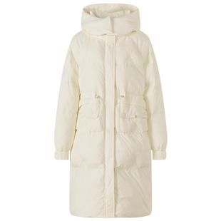 美特斯邦威长款面包羽绒服女士秋冬季时尚简约休闲保暖连帽外套