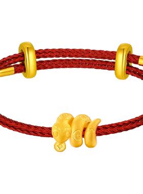 梦金园足金蛇年新品黄金转运珠