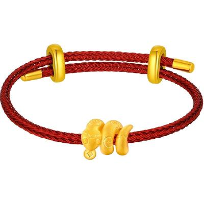 梦金园足金蛇年新品黄金转运珠