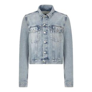 Calvin Klein/CK 女士简约休闲短款牛仔外套上衣银泰百货 300217